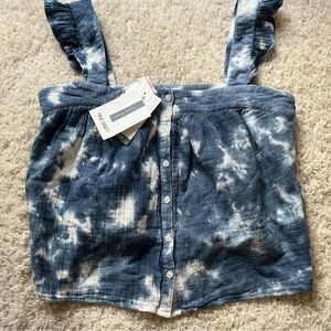True Craft Belk tie dye blue tank top cropped XS new